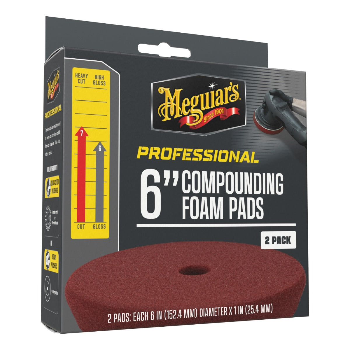 MEGUIAR'S PROFESSIONAL 6" POLISHER PAD DE CORTE - Pack 2unid.