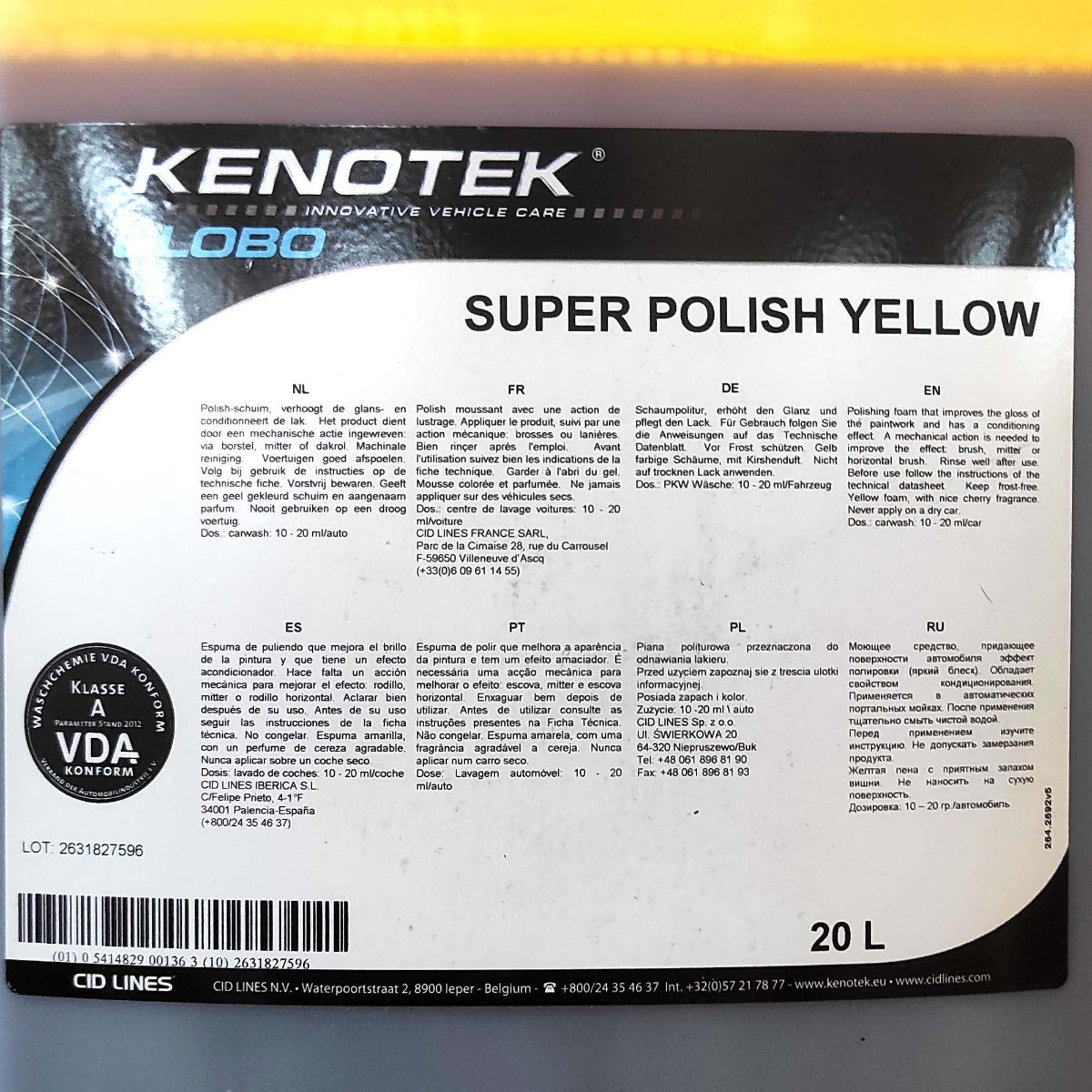 KENOTEK SUPER POLISH 20L - AMARELO
