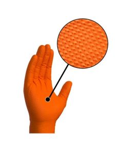 Guante Nitrilo Naranja 10gr texturizado (100ud) - Talla XL